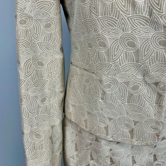 Marlowe Italy Womens Tan 2 Piece Suit Skirt Jacket Silk Cotton size IT 40 US 6 - Picture 4 of 14
